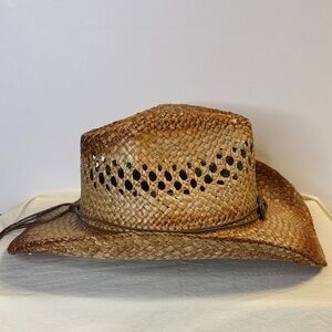 Woven Straw Cowboy Hat for Women - Brown
